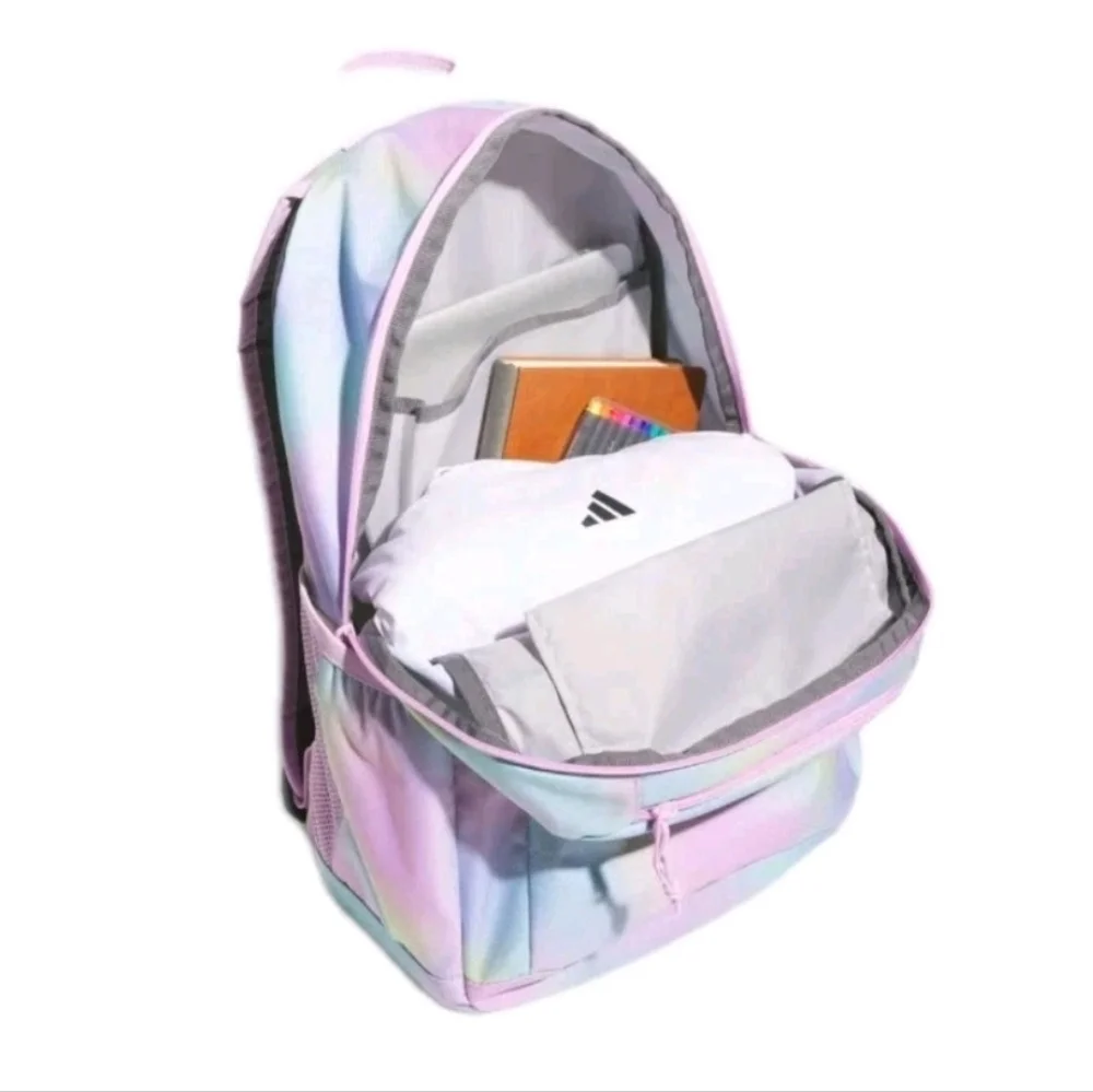 Adidas Pastel Rainbow Tie Dye Backpack Affiliate Gradient Lilac NWT $45 - Picture 4 of 5